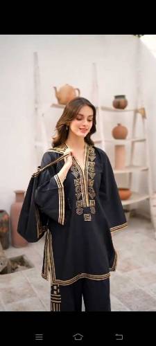 2pcs woman stitched suite with Tote bag