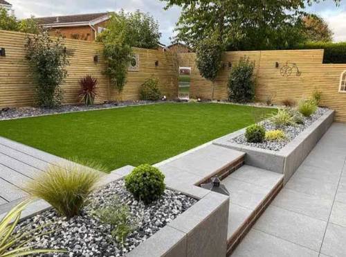 Artificial grass with fitting 