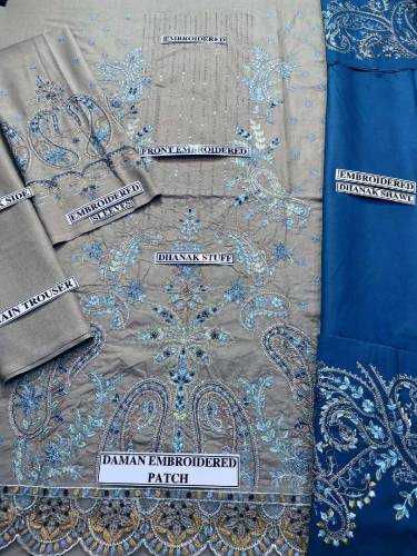 3 piece lawn Unstitched Embroidered suit for women
