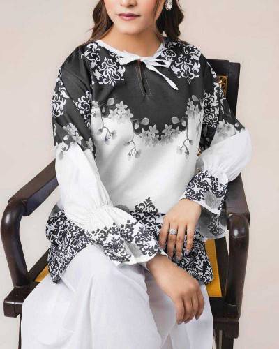 2 PC woman stitched printed shirt Plazoo