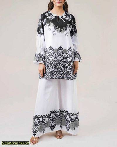 2 PC woman stitched printed shirt Plazoo