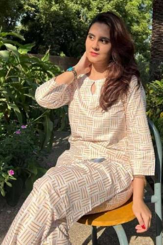 2 Pcs Block Printed Linen Suit