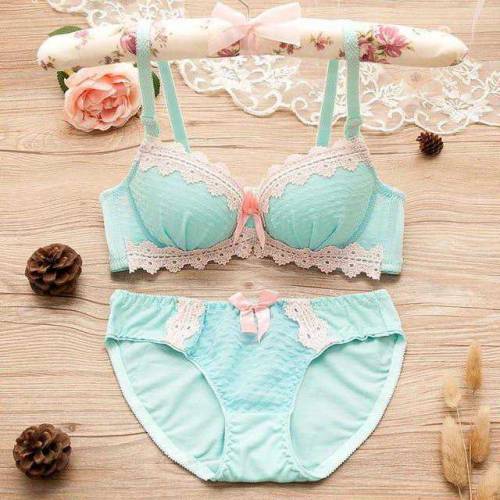 Cotton NET LACE WORK PADED BIKINI SET 