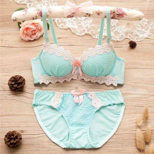 Cotton NET LACE WORK PADED BIKINI SET 