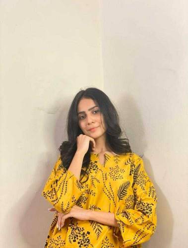 2 Pcs Women's Stitched Linen Leaf Print Suit