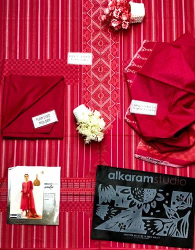 Alkaram Vintax Peach Unstitched L 3 Pieces Casual Wear