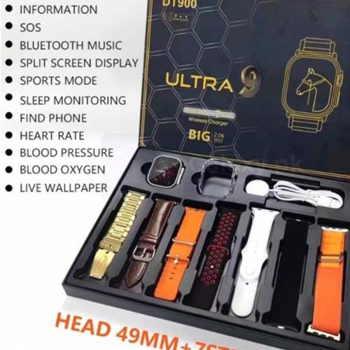 Dt900 Ultra Smart Watch With 7 Straps