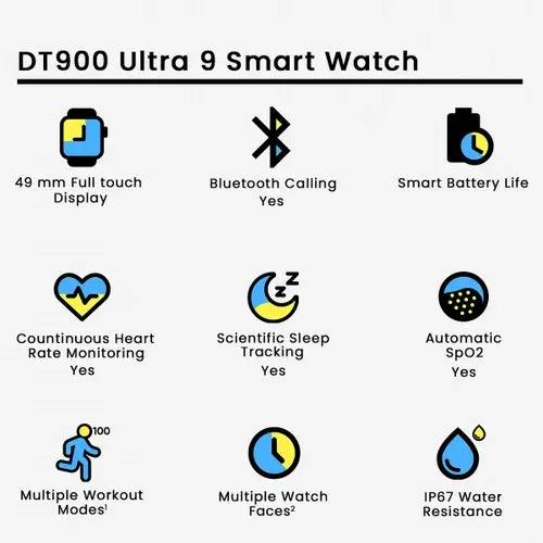 Dt900 Ultra Smart Watch With 7 Straps