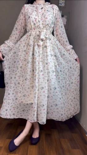 1 pc women’s stitched Georgette Printed Frock