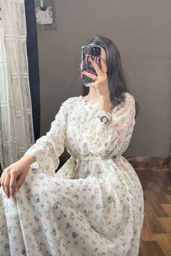 1 pc women’s stitched Georgette Printed Frock