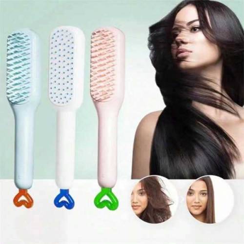 Self cleaning hair brush 