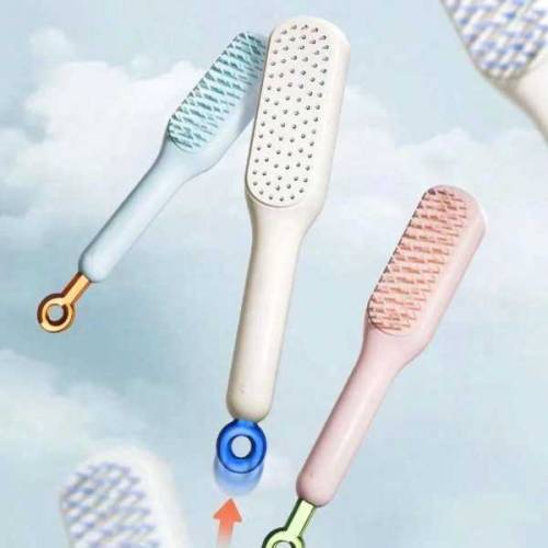 Self cleaning hair brush 
