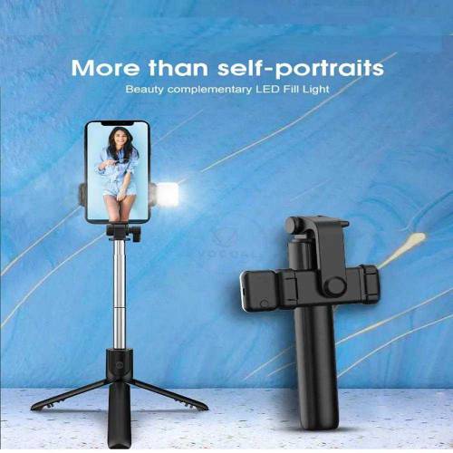 selfi stick with led  light mini tripod stand