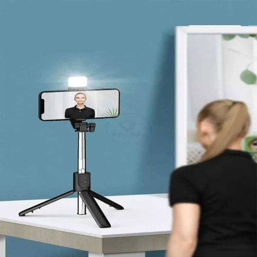 selfi stick with led  light mini tripod stand