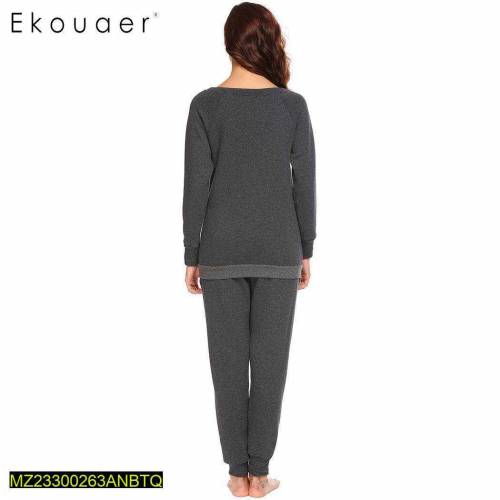 2pcs women's stitched cotton printed track suit 