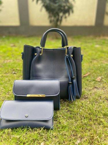 3 pcs up leather plain hand bag /women bag /Hand bag /beautiful bag 
