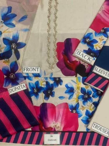 *LULUSAR  ON DEMAND**03PCS UNSTITCHED SUIT**FABRIC**(SHIRT).....SILK**