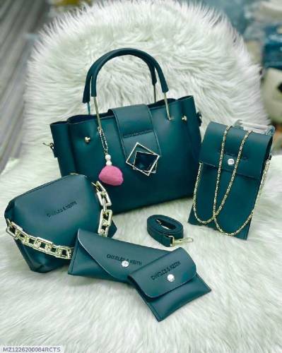 Women's Leather Plain Hand Bag 🛍️ Set