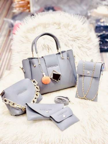 Women's Leather Plain Hand Bag 🛍️ Set