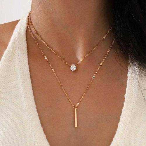 Hot Selling Rhinestone Double Layered Pendant