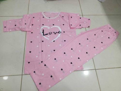 2 PC's women's stitched cotton jersey printed night suit
