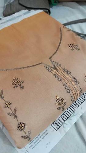 women 3 piece embroided karandi suit