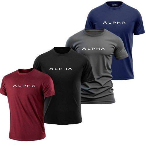 4 PCs dri fit printed T-shirt for men 