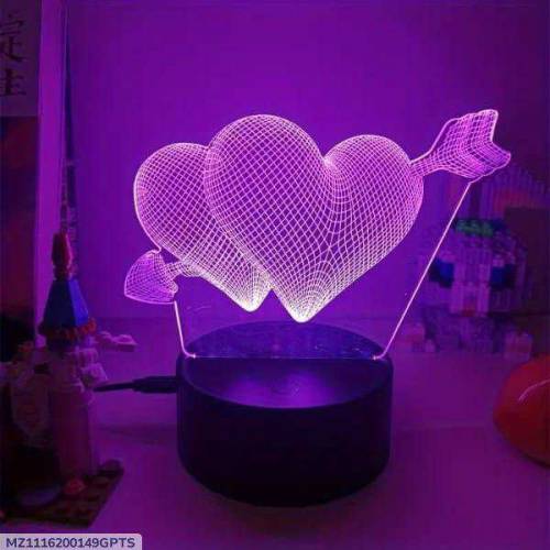 heart 3d illusion lamp
