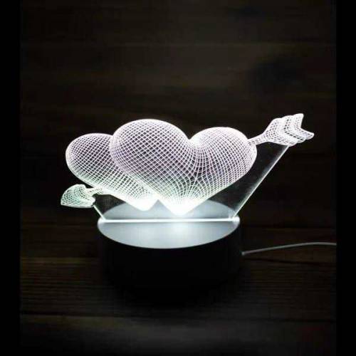 heart 3d illusion lamp
