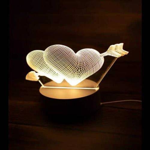 heart 3d illusion lamp