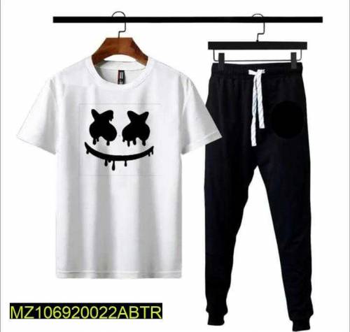 2 pic's Men's polyester printed track suit
