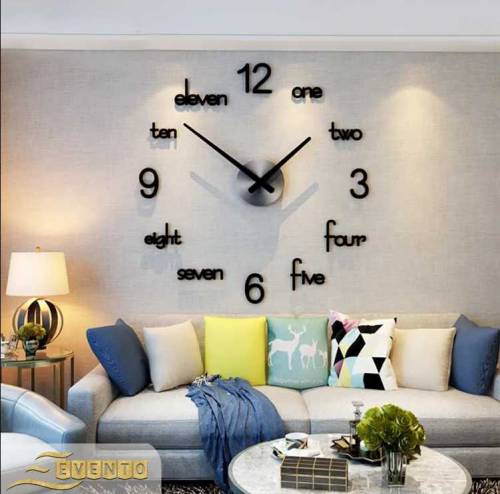 EVENTO Wall Clock 3D 24 inch Wooden Watch DIY Design Decoration Small