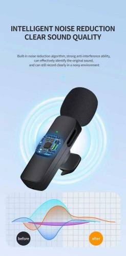 k9 Wirless Vlogging Rechargeable Microphone 