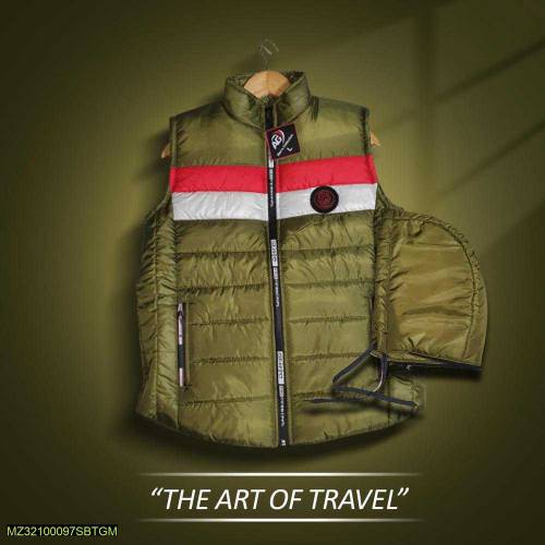 1pc Men stitched parachute Quilted plain jacket