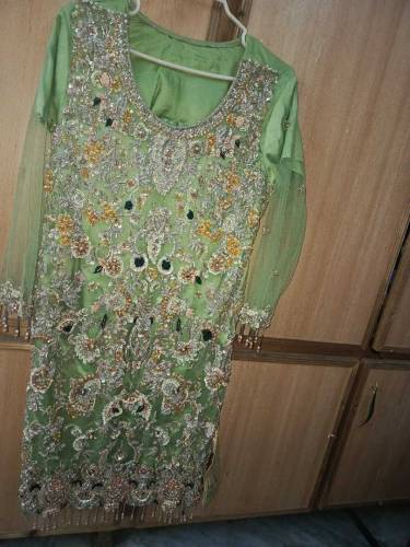 Party wear dress with silk sharara 