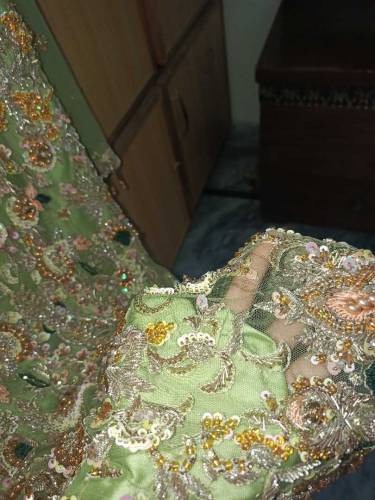 Party wear dress with silk sharara 