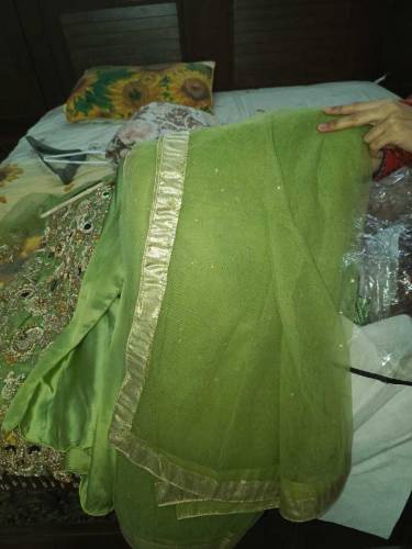 Party wear dress with silk sharara 