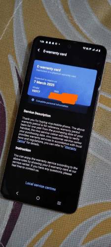 vivo v29e 5G 6month warranty