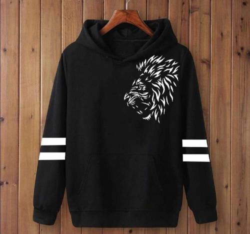 Men 3d printed hoodie black