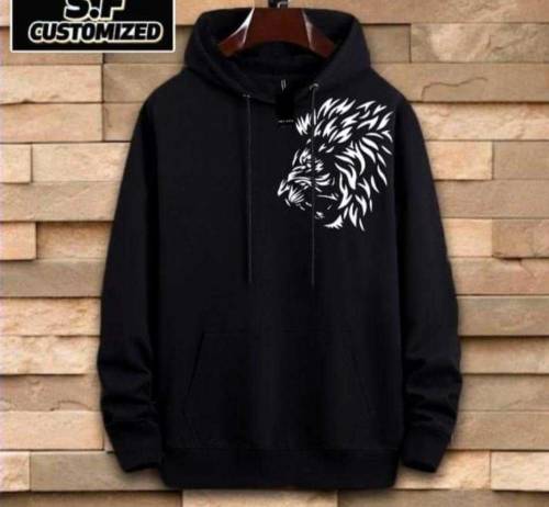 Men 3d printed hoodie black