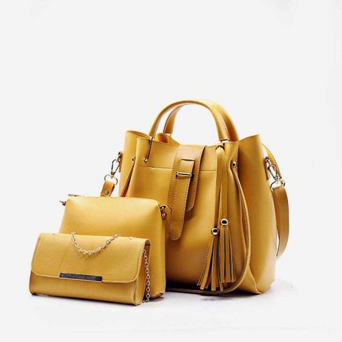 Women 3pc pu leather shoulder bag 