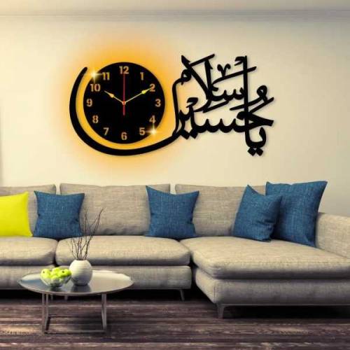 Clock Wall Decor for bedroom (with Light ) 