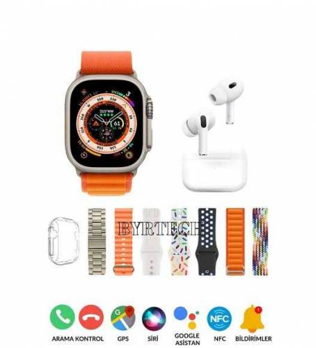 I20 Ultra Smart Watch With Earbuds And 7 Straps