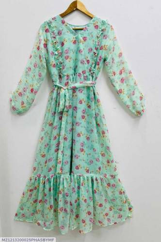 •  Fabric: Chiffon•  Pattern: Printed•  Neck Type: Round Neck•  Availa