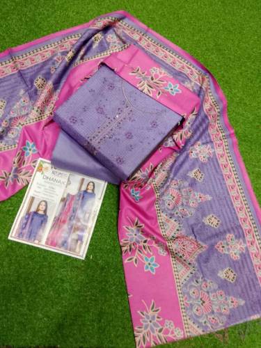 *B.T DHANAK*🥳   *Shirt*🪡Digital Printed Embroidery Dhanak2 Head Sequen