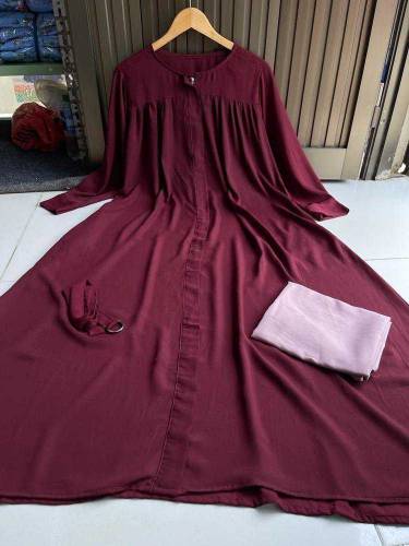 Georgette Plain Full Abaya With Sattoler