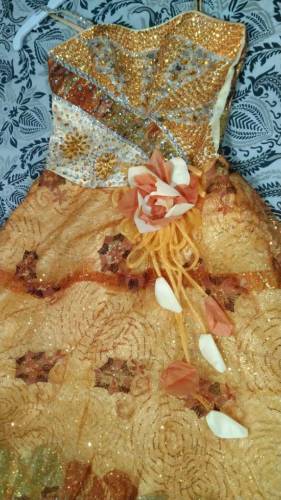 Beautiful party wear long maxi dress with inner shirt and dupatta.