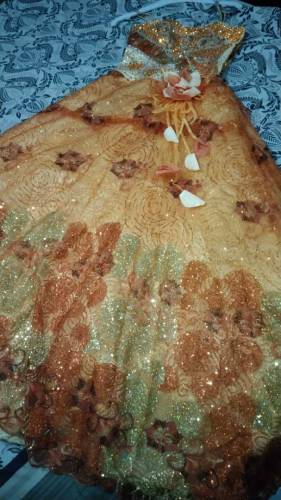 Beautiful party wear long maxi dress with inner shirt and dupatta.