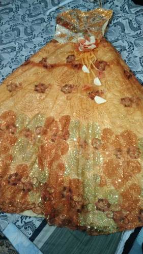 Beautiful party wear long maxi dress with inner shirt and dupatta.