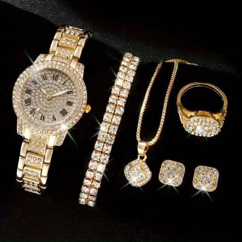 Women's Diamond Article Set Roman Watch Gold 